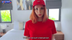 สาวผมแดงนมโตเย็ดสดกับพี่ส่งพิซซ่า ดูดควยใหญ่เสียวจัดก่อนโดนซอยหีแตกในคาหีขาว